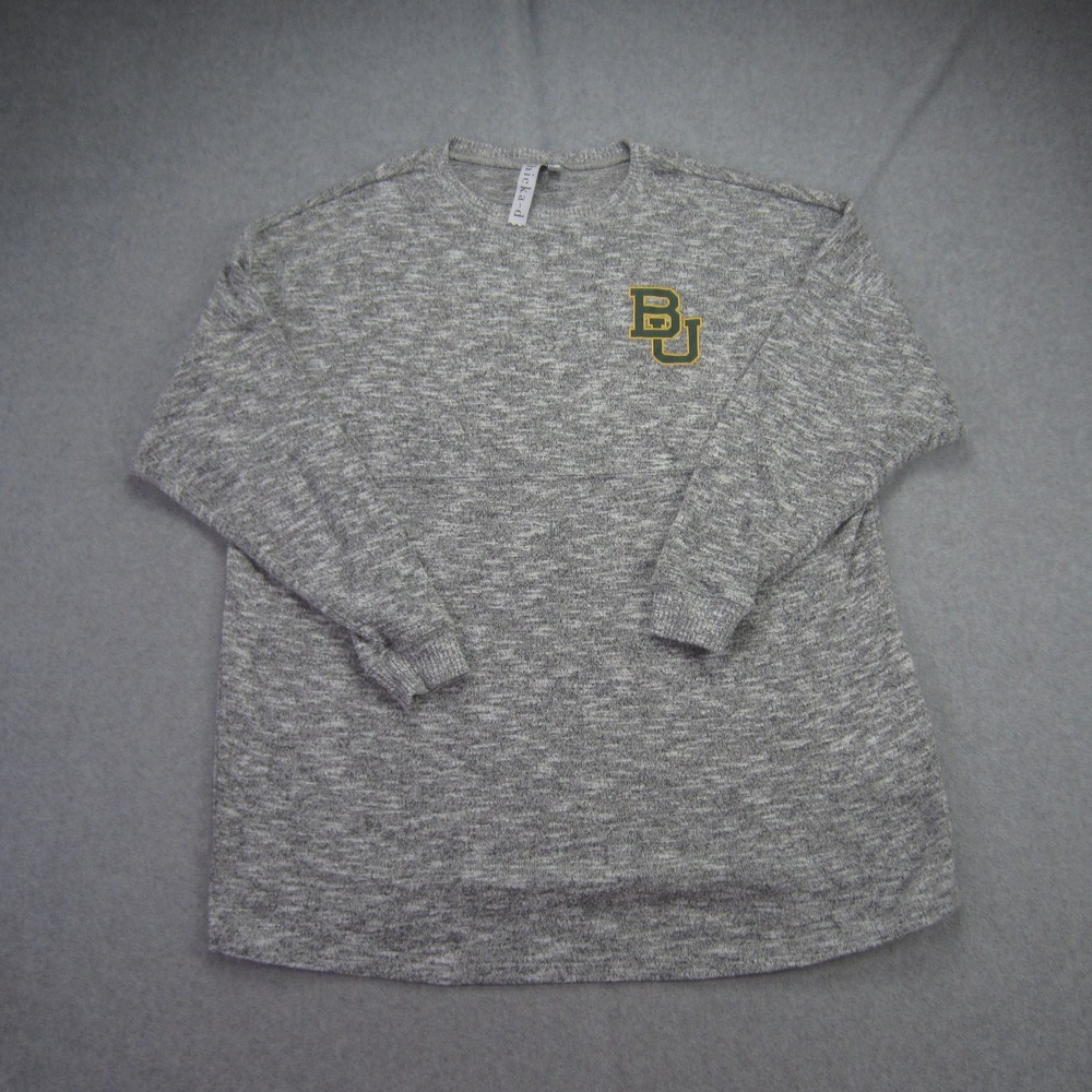 Baylor Bears Shirt Womens Small Gray Heathered‎ Long Sleeve NCAA